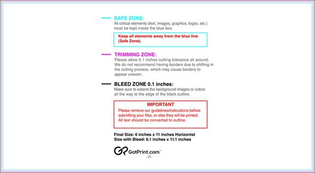 Postcard 6inx11in H Front guideline preview