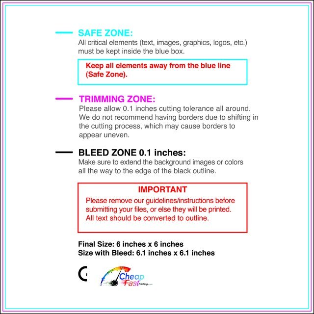 Postcard 6inx6in Front guideline preview