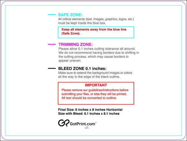 Postcard 6inx8in H Round Front guideline preview