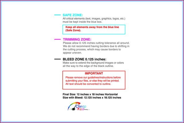 Posterwide 12inx18in H Front guideline preview