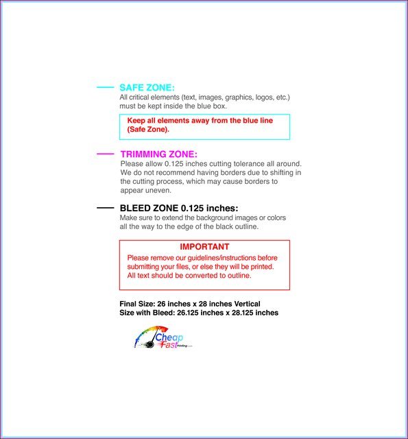 Posterwide 26inx28in V Front guideline preview