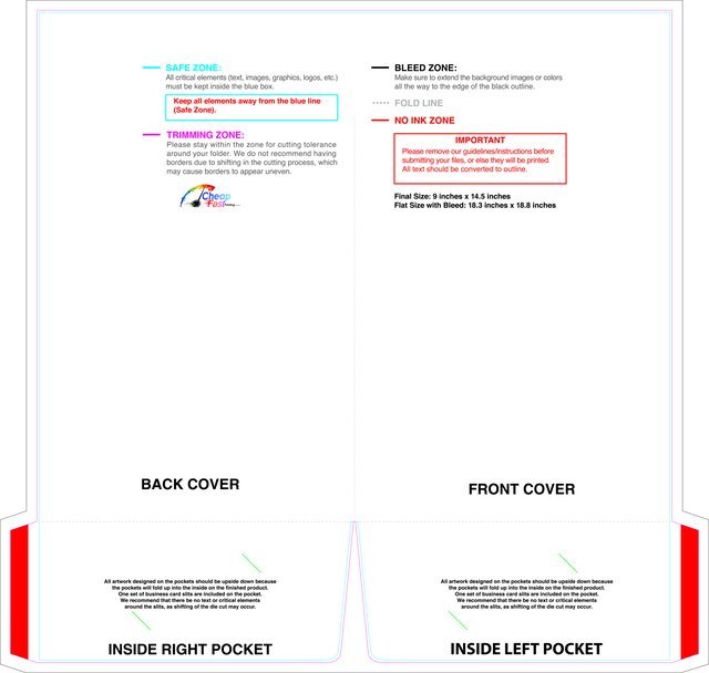 Doublepocketfolder With Slit 9inx14.5in Front guideline preview