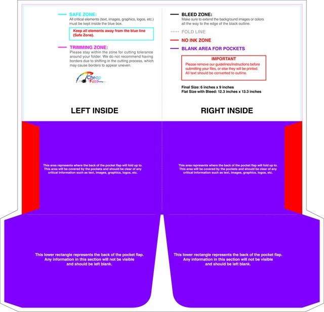 Doublepocketfolder With Slit Rightpocket 6inx9in 4in Pocket Front guideline preview