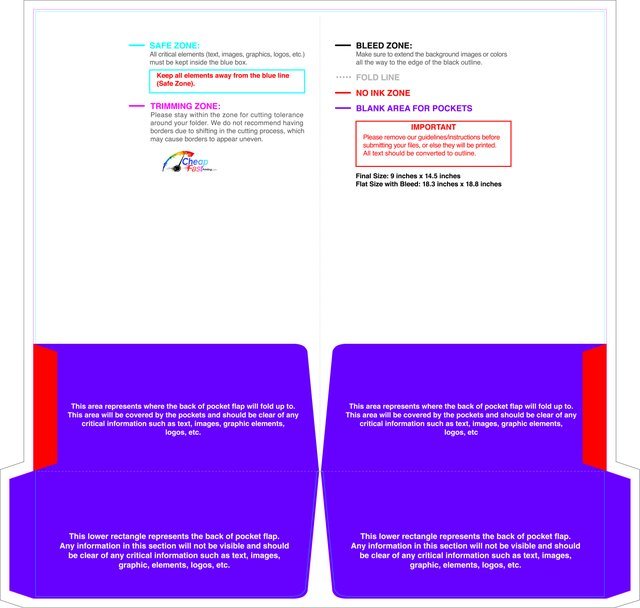 Doublepocketfolder With Slit Rightpocket 9inx14.5in Front guideline preview