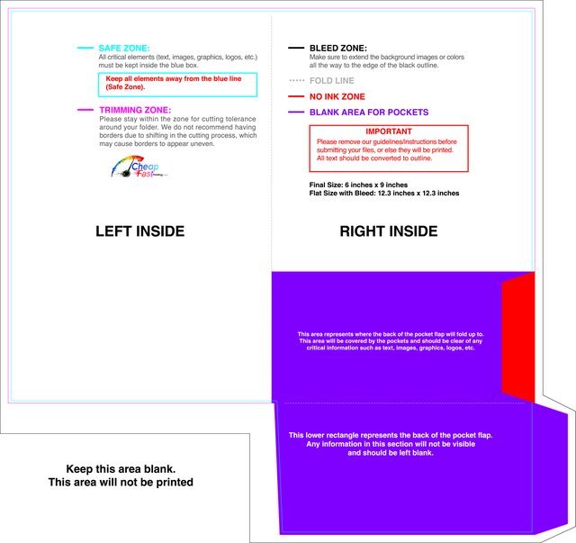 Rightpocket With Slit 6inx9in 3in Pocket Front guideline preview