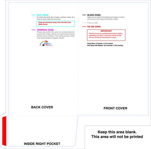 Rightpocket Without Slit 9inx14.5in Front guideline preview