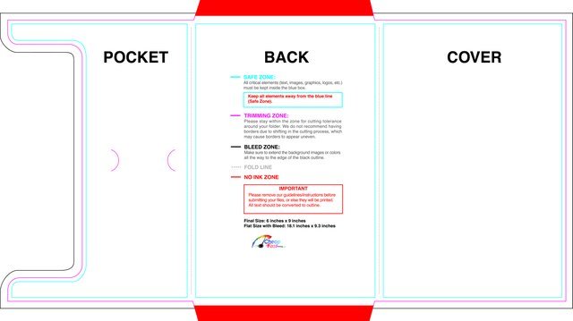 Singlepocket With Slit 6inx9in Front guideline preview
