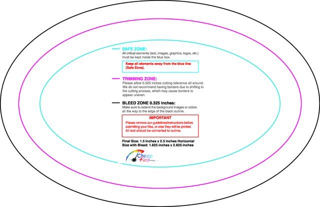 Specialty Shapes 1.5inx2.5in H Oval Front guideline preview