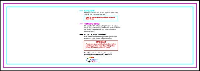 Specialty Shapes 1inx3in H Front guideline preview