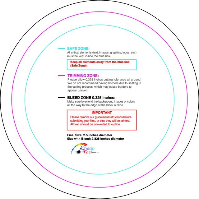 Specialty Shapes 2.5in Circle Front guideline preview