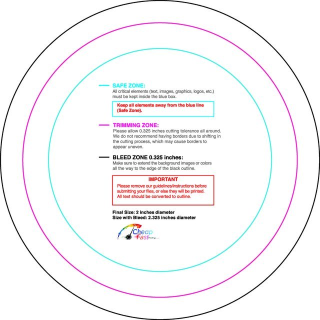 Specialty Shapes 2in Circle Front guideline preview