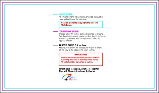 Specialty Shapes 2inx3.5in H Front guideline preview