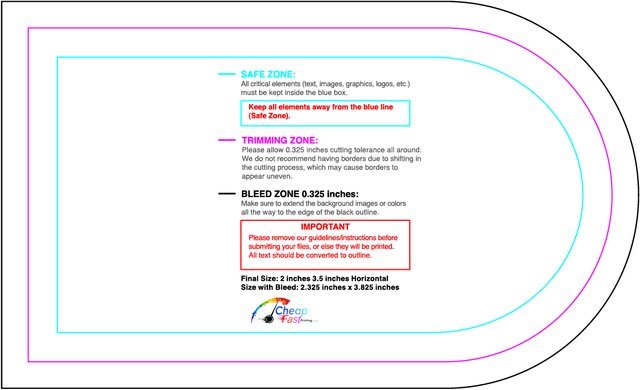 Specialty Shapes 2inx3.5in H Half Circle Front guideline preview
