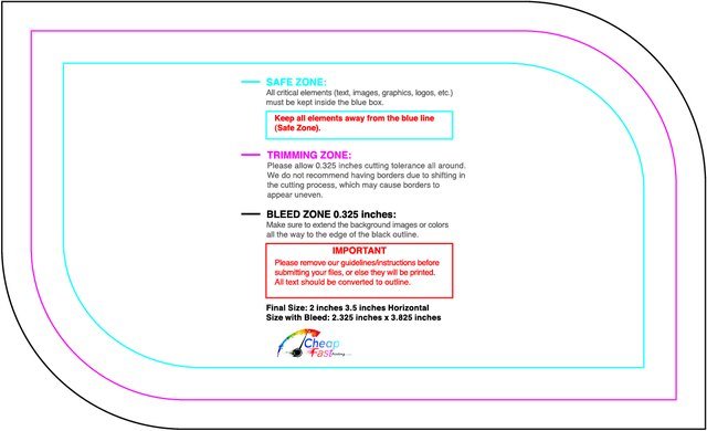 Specialty Shapes 2inx3.5in H Leaf Back guideline preview