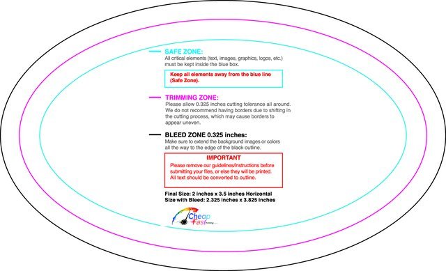 Specialty Shapes 2inx3.5in H Oval Front guideline preview
