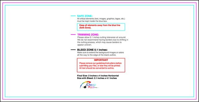 Specialty Shapes 2inx4in H Front guideline preview