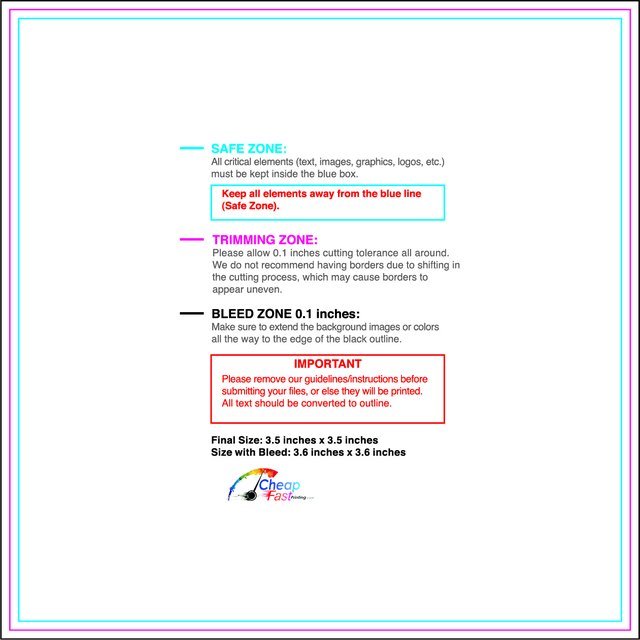 Specialty Shapes 3.5inx3.5in Front guideline preview