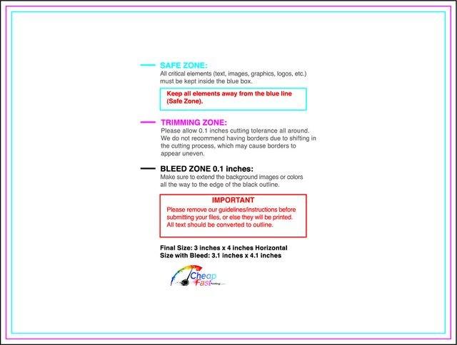 Specialty Shapes 3inx4in H Front guideline preview