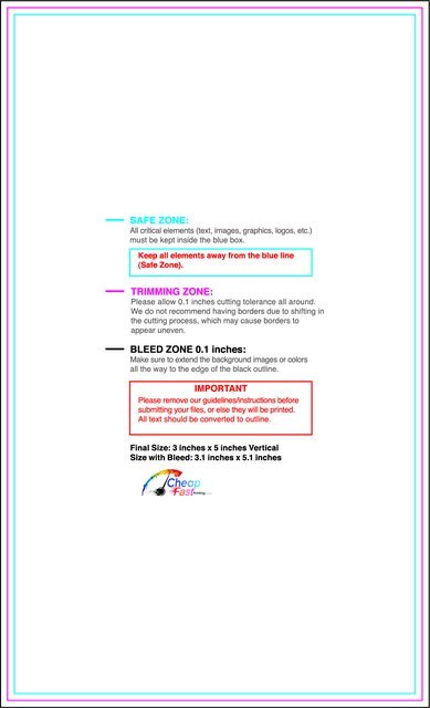 Specialty Shapes 3inx5in V Front guideline preview