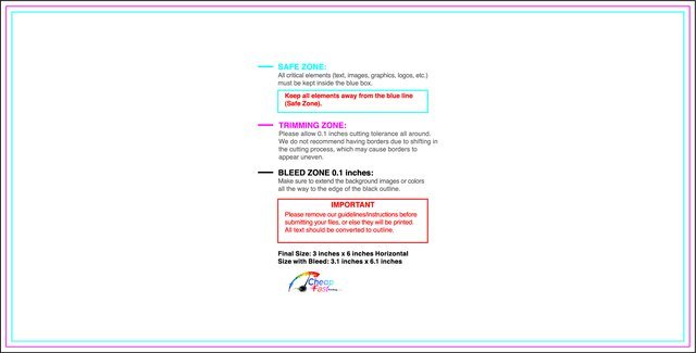 Specialty Shapes 3inx6in H Front guideline preview