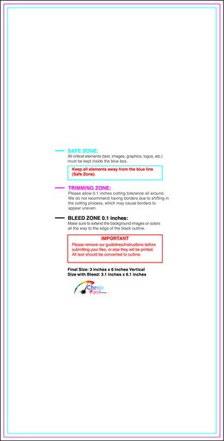 Specialty Shapes 3inx6in V Front guideline preview