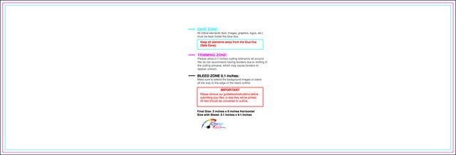 Specialty Shapes 3inx9in H Front guideline preview