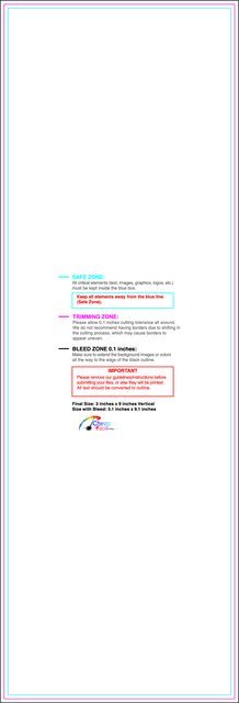 Specialty Shapes 3inx9in V Front guideline preview