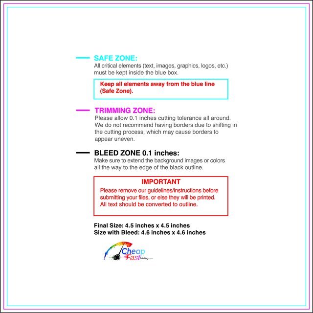 Specialty Shapes 4.5inx4.5in Front guideline preview