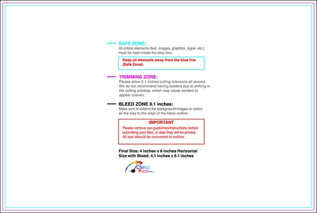 Specialty Shapes 4inx6in H Front guideline preview