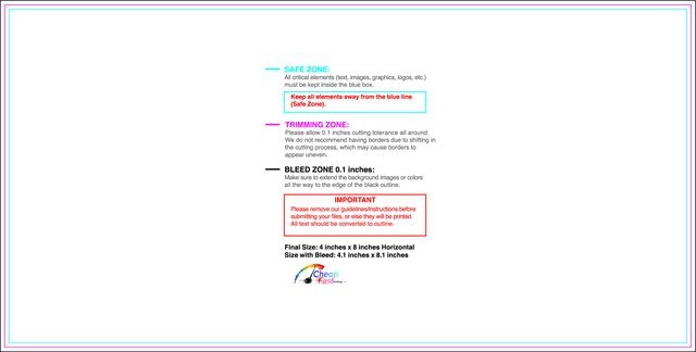 Specialty Shapes 4inx8in H Front guideline preview