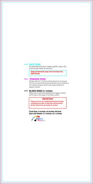 Specialty Shapes 4inx8in V Front guideline preview