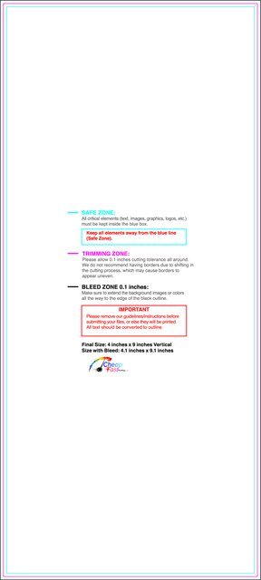 Specialty Shapes 4inx9in V Front guideline preview