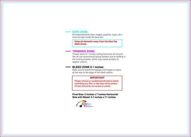 Specialty Shapes 5inx7in H Front guideline preview