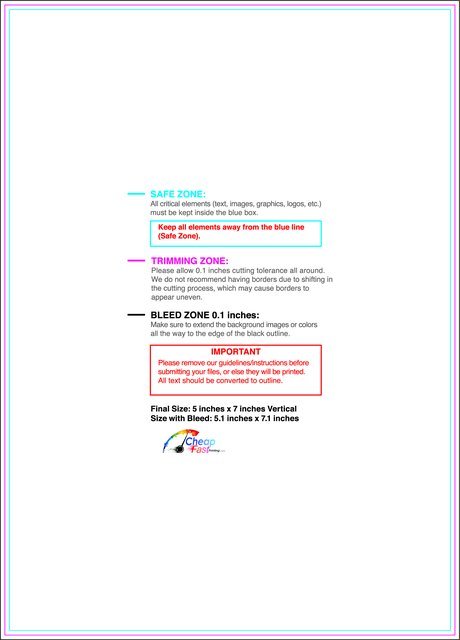 Specialty Shapes 5inx7in V Front guideline preview