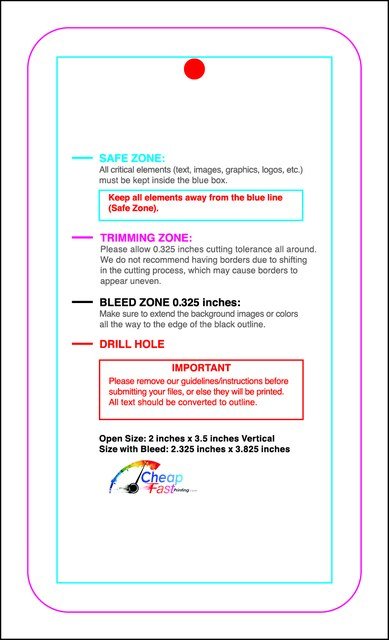 Hangtags 2inx3.5in C Round Front guideline preview