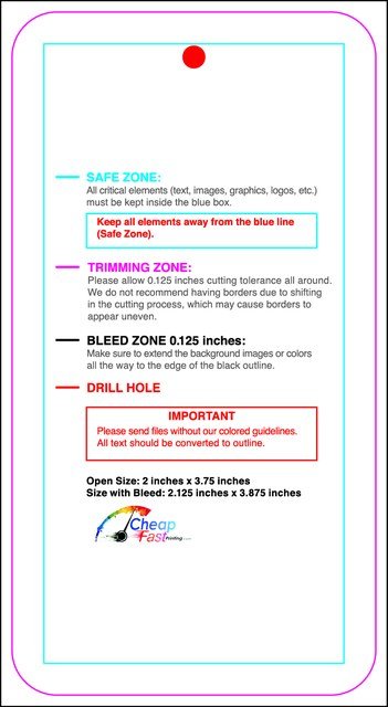 Hangtags 2inx3.75in C Round Back guideline preview