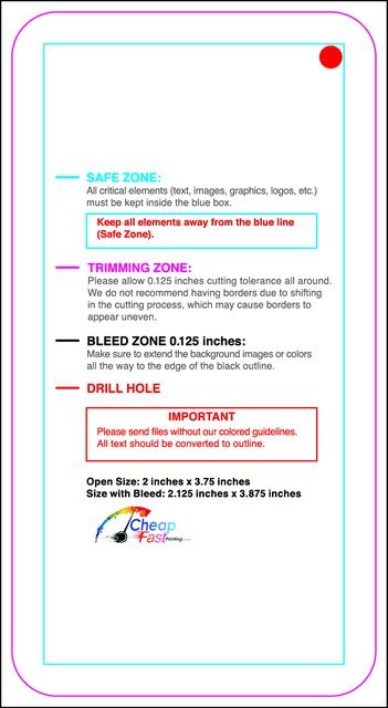 Hangtags 2inx3.75in L Round Back guideline preview