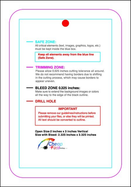 Hangtags 2inx3in C Round Back guideline preview