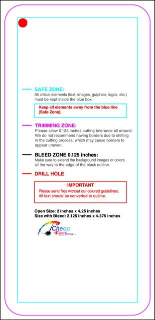 Hangtags 2inx4.25in R Round Back guideline preview