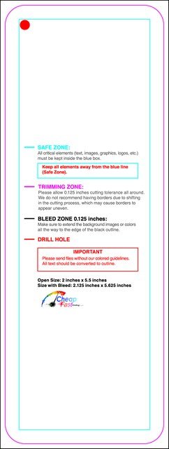 Hangtags 2inx5.5in R Round Back guideline preview