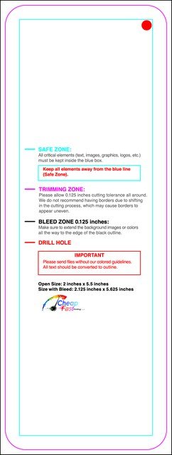 Hangtags 2inx5.5in R Round Front guideline preview
