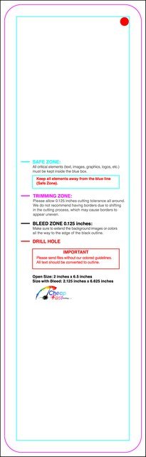Hangtags 2inx6.5in L Round Back guideline preview