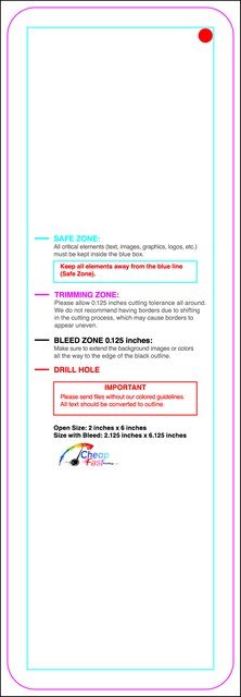 Hangtags 2inx6in L Round Back guideline preview