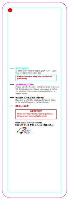 Hangtags 2inx6in L Round Front guideline preview