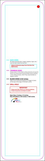 Hangtags 2inx7.5in L Round Back guideline preview