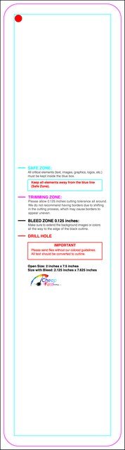 Hangtags 2inx7.5in R Round Back guideline preview