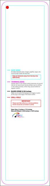 Hangtags 2inx7.75in L Round Front guideline preview