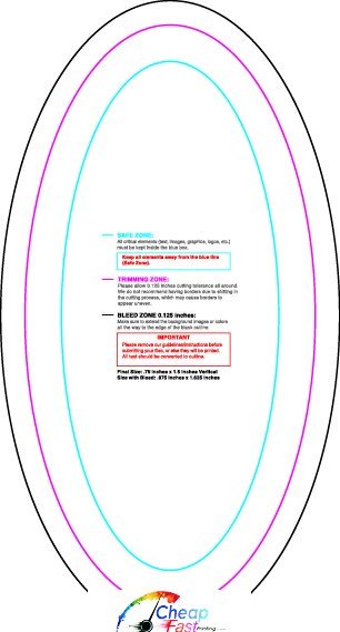 Rolllabel .75inx1.5in Oval V Front guideline preview