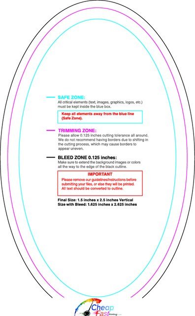 Rolllabel 1.5inx2.5in Oval V Front guideline preview