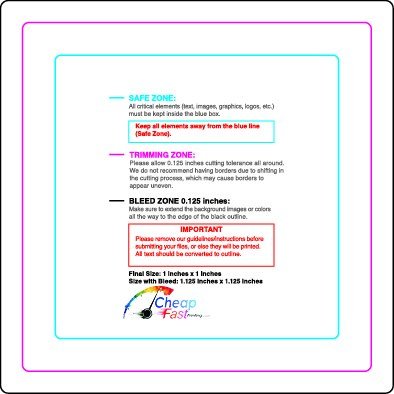 Rolllabel 1inx1in Square Front guideline preview
